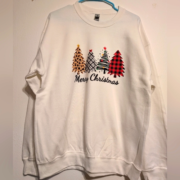 Hand Crafted Tops - Merry Christmas crew neck sweatshirt